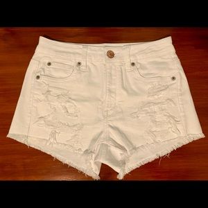 White High Rise Shorts